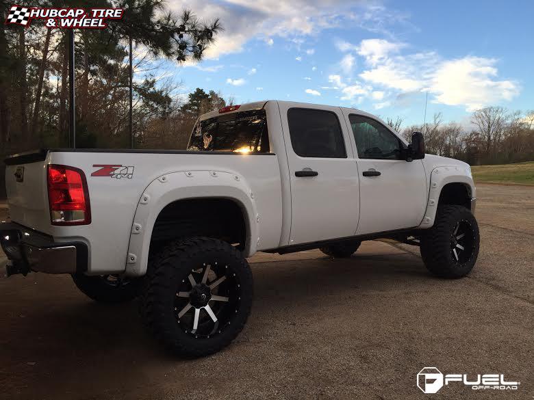 vehicle gallery/gmc sierra fuel maverick d537 0X0  Matte Black & Machined Face wheels and rims